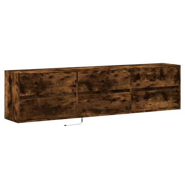 TV-Wandschrank mit LED Räuchereiche 180 cm
