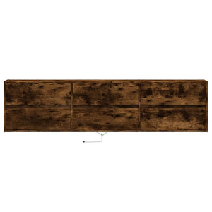 TV-Wandschrank mit LED Räuchereiche 180 cm