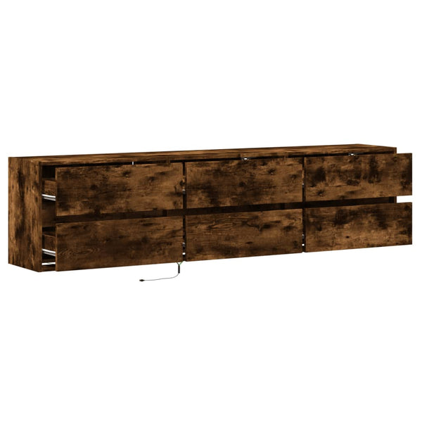 TV-Wandschrank mit LED Räuchereiche 180 cm