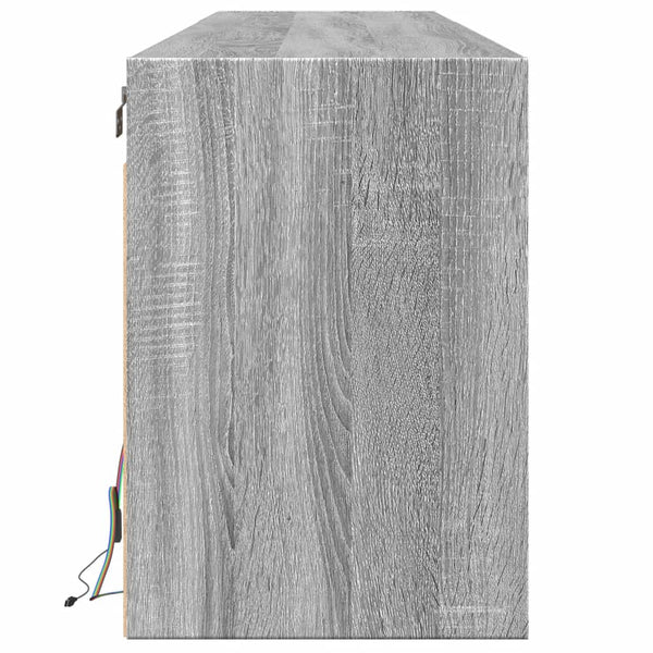TV-Wandschrank mit LED, Grau Sonoma, 180 cm