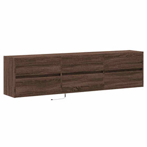 TV-Wandschrank mit LED, Braun Eichen-Optik, 180 cm
