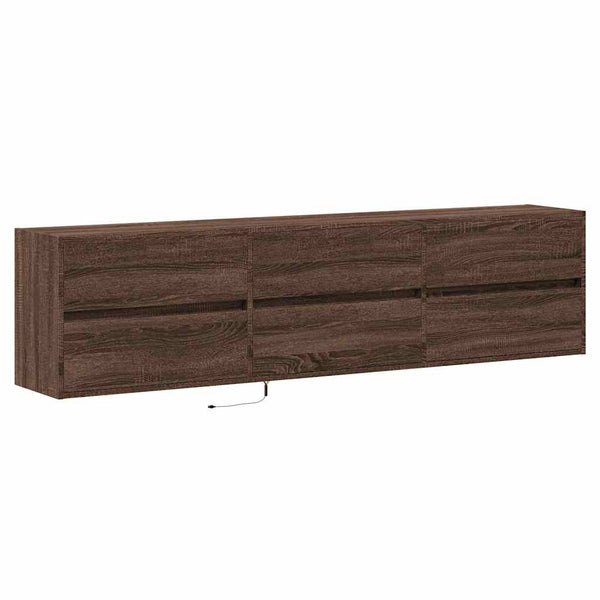 TV-Wandschrank mit LED, Braun Eichen-Optik, 180 cm