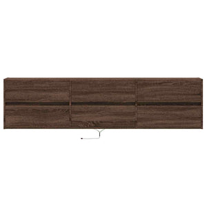 TV-Wandschrank mit LED, Braun Eichen-Optik, 180 cm