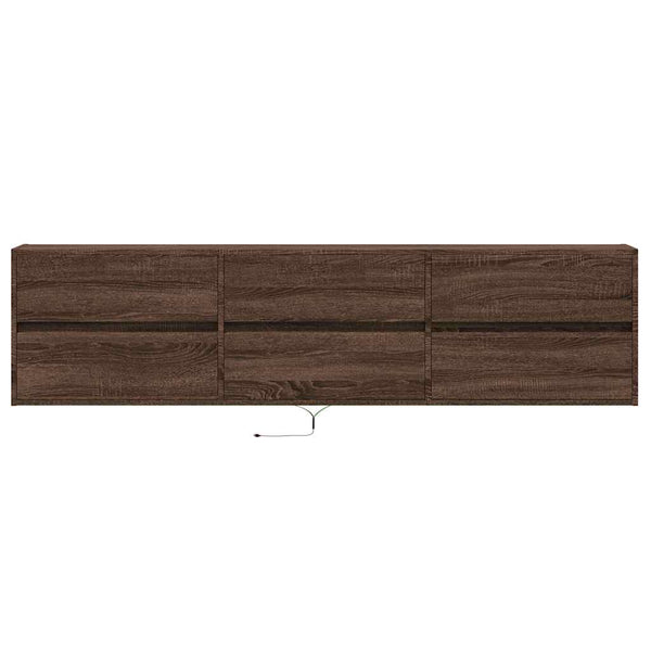 TV-Wandschrank mit LED, Braun Eichen-Optik, 180 cm