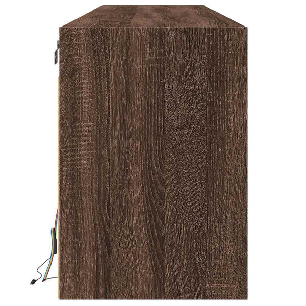 TV-Wandschrank mit LED, Braun Eichen-Optik, 180 cm