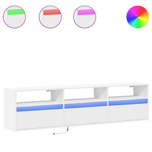 TV-Wandschrank mit LED, Weiß, 180 cm
