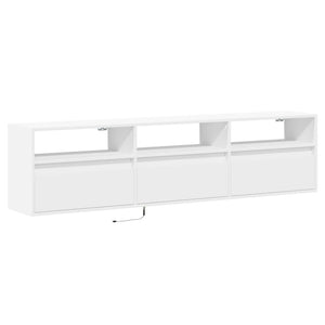 TV-Wandschrank mit LED, Weiß, 180 cm
