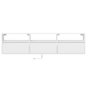 TV-Wandschrank mit LED, Weiß, 180 cm