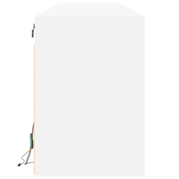 TV-Wandschrank mit LED, Weiß, 180 cm