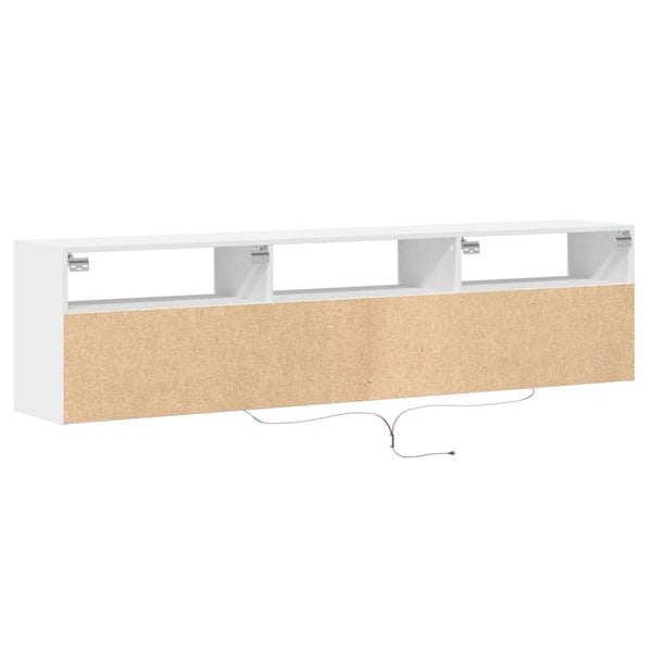 TV-Wandschrank mit LED, Weiß, 180 cm