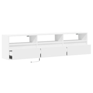 TV-Wandschrank mit LED, Weiß, 180 cm