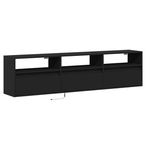 TV-Wandschrank mit LED Schwarz 180 cm
