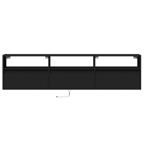 TV-Wandschrank mit LED Schwarz 180 cm