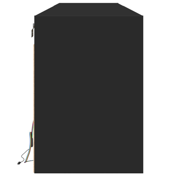 TV-Wandschrank mit LED Schwarz 180 cm