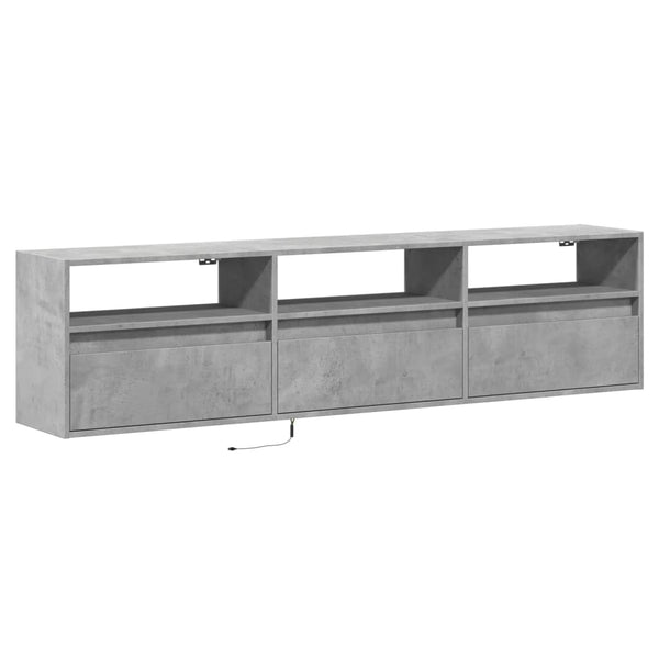 TV-Wandschrank mit LED Betongrau 180 cm