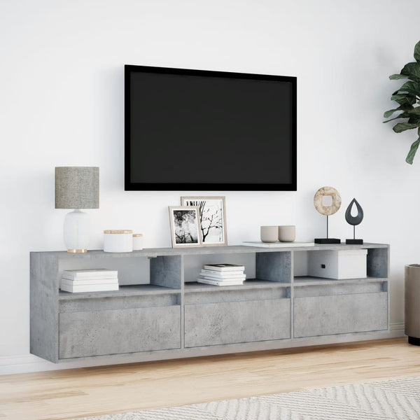 TV-Wandschrank mit LED Betongrau 180 cm