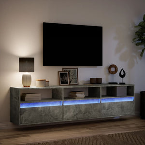 TV-Wandschrank mit LED Betongrau 180 cm