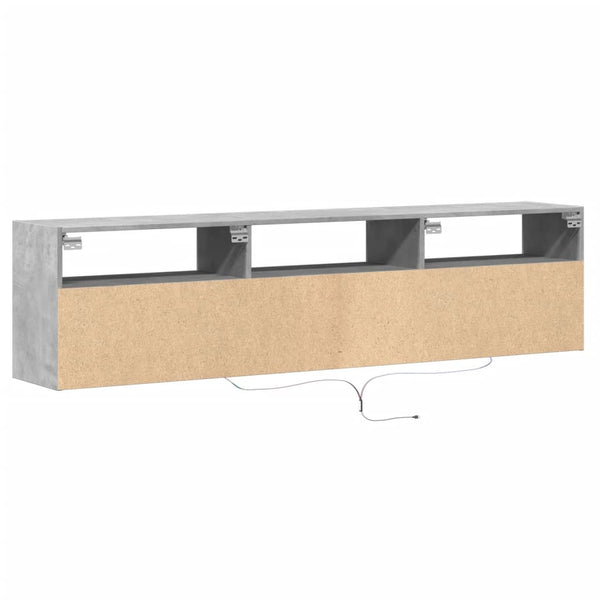 TV-Wandschrank mit LED Betongrau 180 cm
