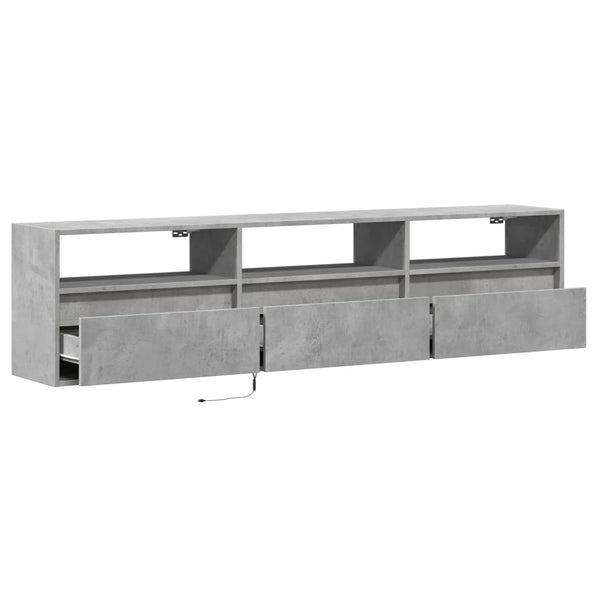 TV-Wandschrank mit LED Betongrau 180 cm