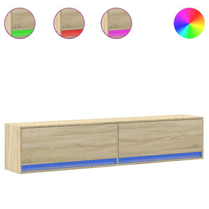 TV-Wandschrank mit LED, Sonoma-Eiche, 180 cm