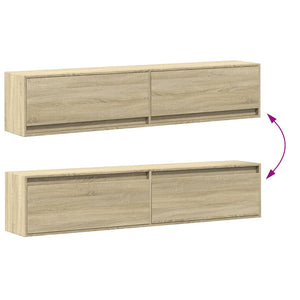 TV-Wandschrank mit LED, Sonoma-Eiche, 180 cm