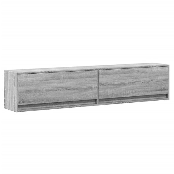 TV-Wandschrank mit LED, Grau Sonoma, 180 cm