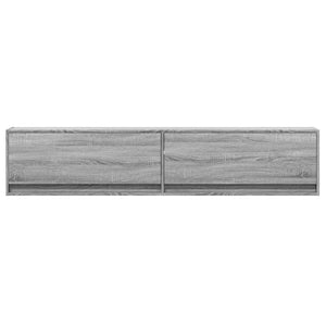 TV-Wandschrank mit LED, Grau Sonoma, 180 cm