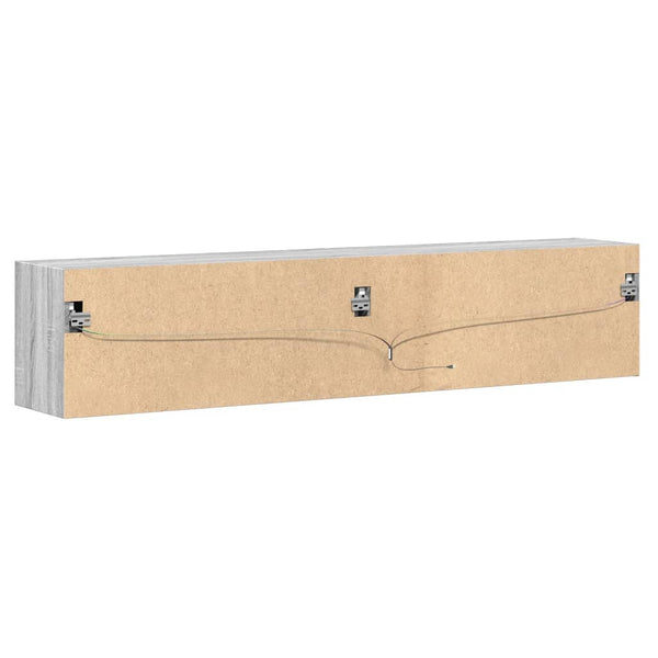 TV-Wandschrank mit LED, Grau Sonoma, 180 cm