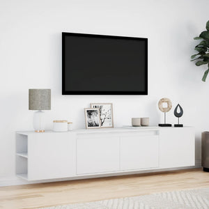 TV-Wandschrank mit LED Weiß 180 cm