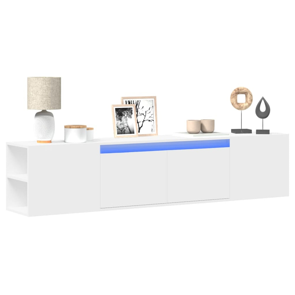 TV-Wandschrank mit LED Weiß 180 cm