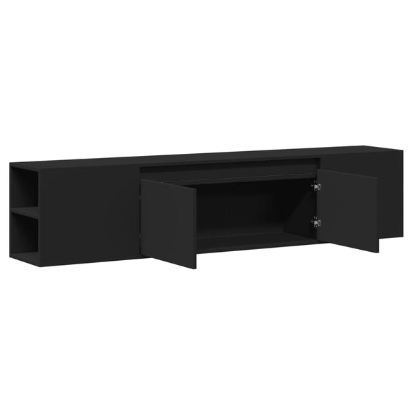 TV-Wandschrank mit LED Schwarz 180 cm