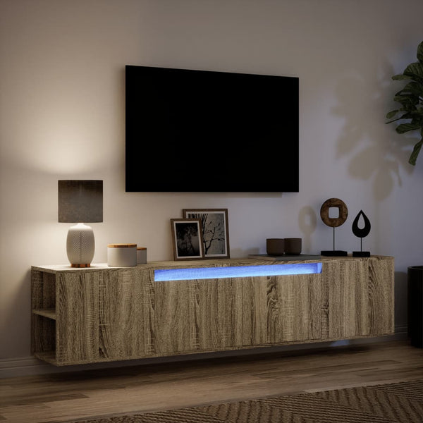 TV-Wandschrank Sonoma Eiche mit LED