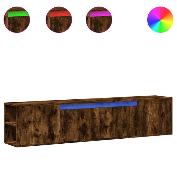 TV-Wandschrank Räuchereiche mit LED