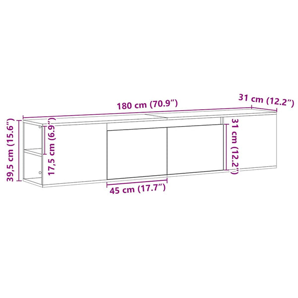 TV-Wandschrank Räuchereiche mit LED