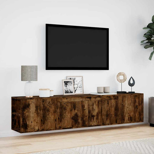 TV-Wandschrank Räuchereiche mit LED