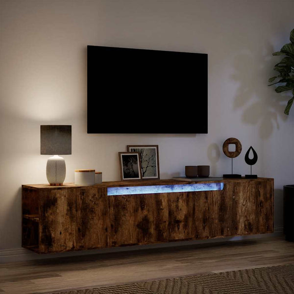 TV-Wandschrank Räuchereiche mit LED