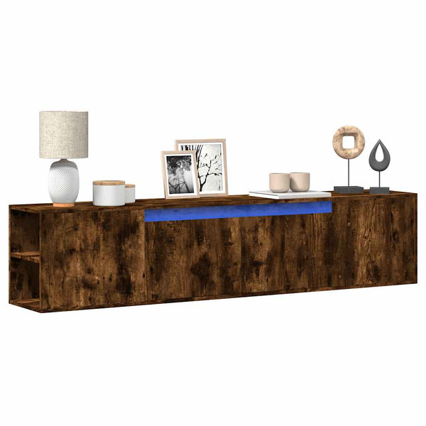 TV-Wandschrank Räuchereiche mit LED