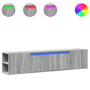 TV-Wandschrank mit LED Grau Sonoma 180cm