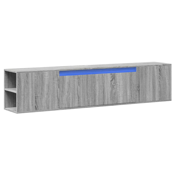 TV-Wandschrank mit LED Grau Sonoma 180cm