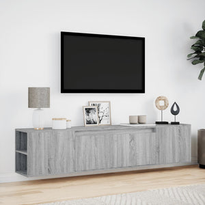 TV-Wandschrank mit LED Grau Sonoma 180cm