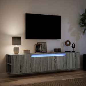 TV-Wandschrank mit LED Grau Sonoma 180cm