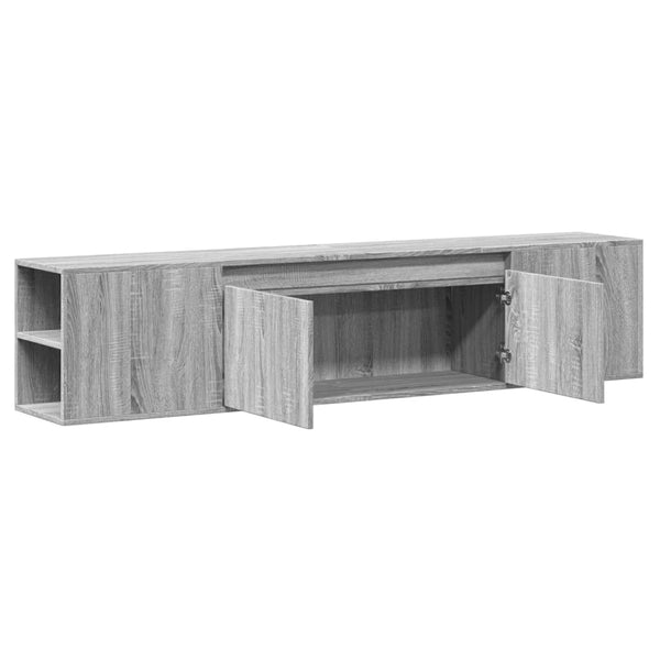 TV-Wandschrank mit LED Grau Sonoma 180cm