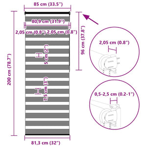 Doppelrollo Dunkelgrau 85x200 cm