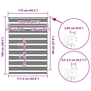Doppelrollo Schwarz 115x100 cm