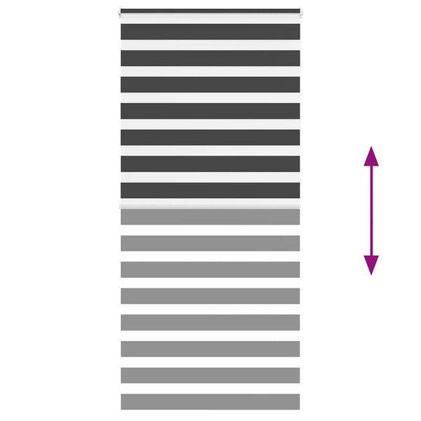 Schwarzes Doppelrollo 95x230 cm