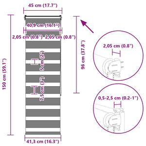 Doppelrollo Braun 45x150 cm