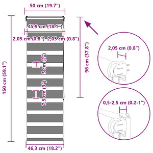 Doppelrollo Braun 50x150 cm