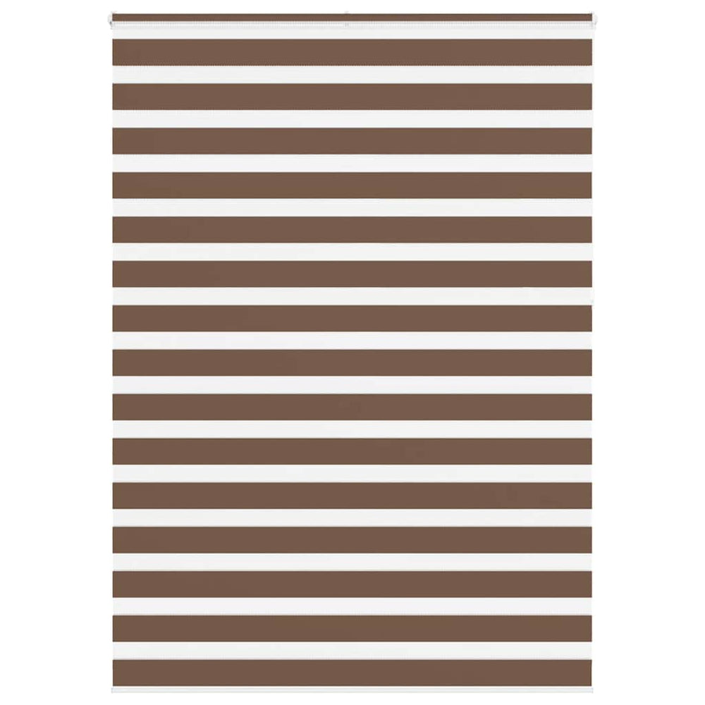 vidaXL Double Roller Blind Brown 155x230 cm Fabric Width 150.9 cm Polyester