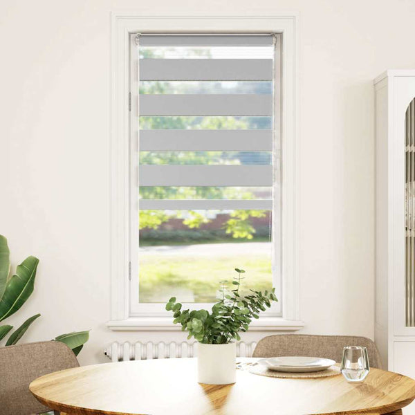 vidaXL Store vénitien double gris clair 55x100 cm Largeur du tissu 50,9 cm Polyester