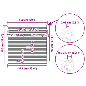 Doppelrollo Hellgrau 150x100 cm